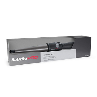 Плойка для локонов BaByliss Pro конусная титан + турмалин 19-32 мм