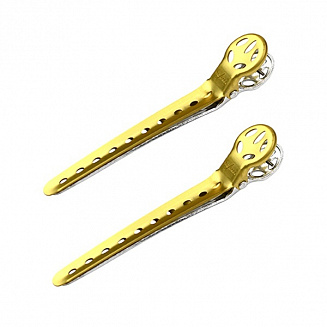 Зажимы для волос Y.S.park Clip L, цвет-золото, 2 шт., длина 10 см, аллюминиевые