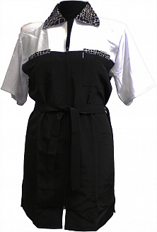 Халат парикм.черно-белый Крепость L