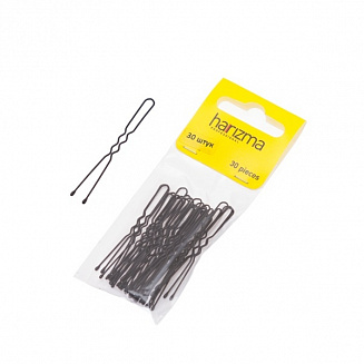 Шпильки 50 мм волна 30 шт черные Harizma