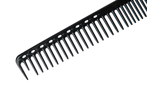 Расческа для стрижки Y.S.park G33 soft carbon, 23 см, с линейкой на обушке, редкозубая, черная