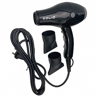 Фен с бесщеточным мотором Harizma Solid h10227, черный, ионизация, мощность- 2200 Вт