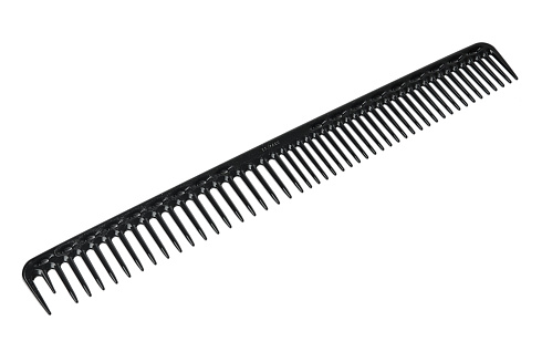 Расческа для стрижки Y.S.park G33 soft carbon, 23 см, с линейкой на обушке, редкозубая, черная