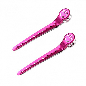 Зажимы для волос Y.S.park Clip L, цвет-розовый, 2 шт., длина 10 см, аллюминиевые
