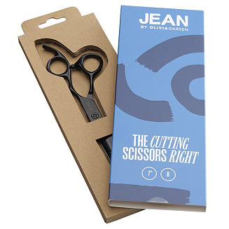 Ножницы для стрижки волос Olivia Garden Jean ID2189 , прямые, черные, длина полотна- 7,0