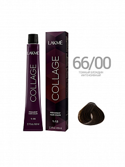 Краска для волос Lacme Collage new 66/00, темный блондин натуральный интенсивный, 60 мл