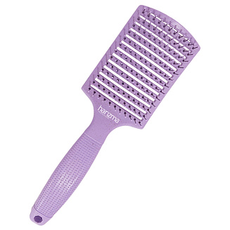 Щетка массажная Nylon широкая из экологичного пластика с добавлением соломенного волокна фиолетовая