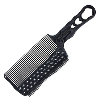 Расческа для стрижки под машинку Y.S.park s282LT soft carbon left, 24 см, для левшей, с направляющей рельсой, черная