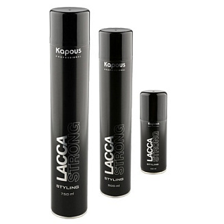 Лак для волос аэрозольный (без фреона) сильной фиксации Kapous Lacca Strong серии Styling, 100 мл