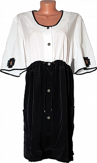 Халат  черно-белый Кантри L