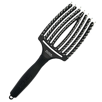 Расчёска- щетка для волос Olivia Garden Fingerbrush Care Iconic Nylon Bristles Black L, ID1394, нейлон, черная
