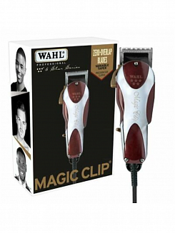 Машинка для стрижки Wahl Hair clipper Magic Clip 5star, питание-сеть, 8 насадок, бордовый/серебристый