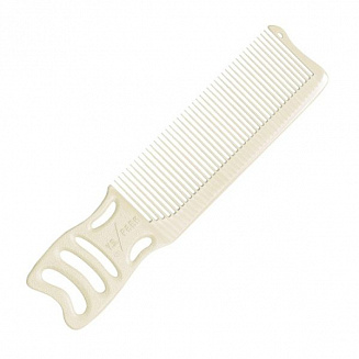 Расческа Y.S. Park 246 white, профессиональная, белая, для барберов, термостойкая, длина-18.7 см, ширина-4.5 см