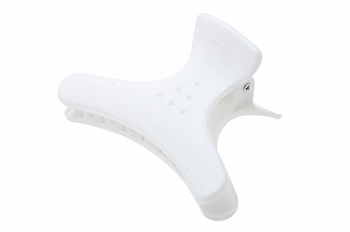 Зажимы для волос бабочка усиленные 4шт, белые Harizma