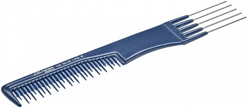 Расчёска-вилка металлическая синяя, Comair