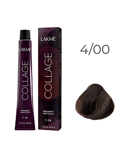 Краска для волос Lakme Collage new 4/00, средний шатен, арт. 24001, 60 мл