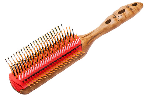 Щётка для укладки волос Y.s.park 451 Pro (7) Wood Styler, 7- мирядка,  цвет- коричневый микс