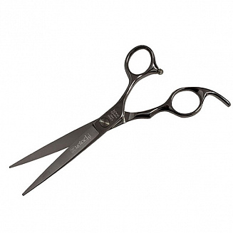 Ножницы для стрижки волос Katachi Black Daisy K30360, прямые, с титановым покрытием, черные, длина полотна- 6.0