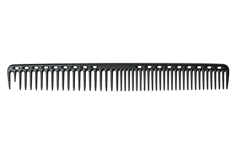 Расческа для стрижки Y.S.park G33 soft carbon, 23 см, с линейкой на обушке, редкозубая, черная