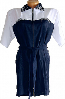 Халат парикм.сине-белый Крепость S