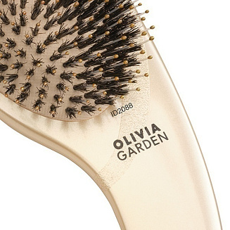 Расчёска- щетка Olivia Garden Expert Care Curve BoarNylon Bristles Gold ID2088, нейлон+ щетина