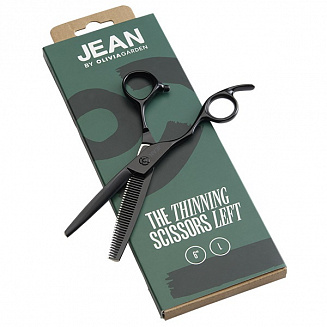 Ножницы филировочные Olivia Garden Jean ID2200 , для левшей, черные, длина полотна- 6,35