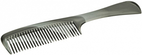 Расческа с ручкой 21 см серо-белая TITANIA