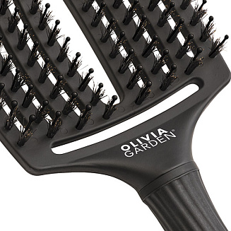 Расчёска- щетка для волос Olivia Garden  Fingerbrush Id1731, Care Iconic BoarNylon Full, черная, размер- L