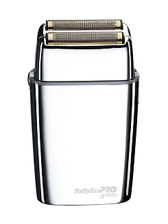 Шейвер  Babyliss Pro 4artists  Foilfx02, Fxfs2E, серебристый, металлический корпус, плавающий двойной бритвенный блок