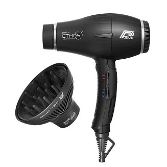 Фен Parlux Ethos+Magic Sense P-ETH+ черный, цифровой, ионизация, с диффузором, 2300 Вт