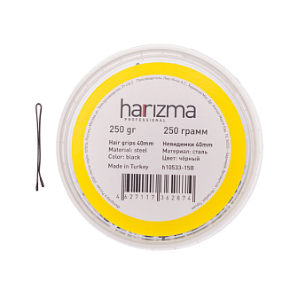 Невидимки Harizma h10533-15B, прямые,черные, длина- 40 мм, 250 гр