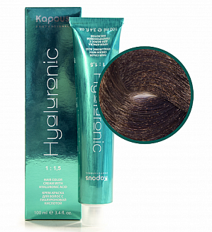 Крем-краска для волос с гиалуроновой кислотой HY 4.4 Коричневый медный Kapous Hyaluronic acid, 100 мл