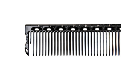 Расчёска для стрижки Y.S. park G20  soft carbon, с линейкой, 20 см ,чёрная
