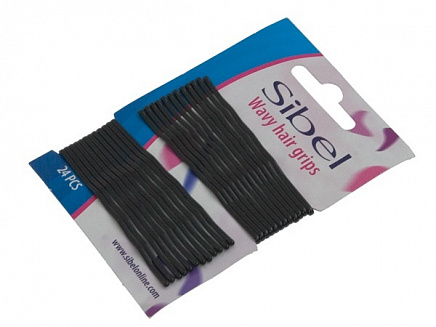 Невидимки чёрные 70 мм 24 шт SIBEL