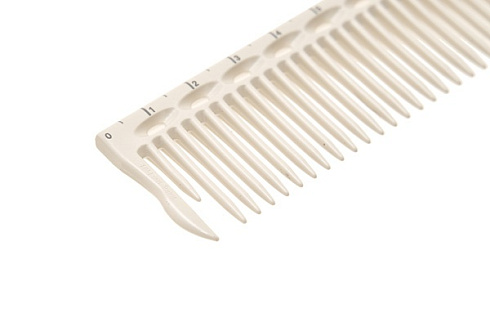 Расчёска для стрижки Y.s.park G45 white, с сантиметровой разметкой на обушке, белая, 22 см