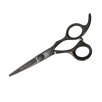 Ножницы для стрижки волос Katachi Black Daisy K30355, прямые, с титановым покрытием, черные, длина полотна- 5.5