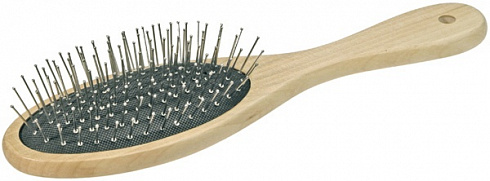 Щетка для волос деревянная с металом большая TITANIA