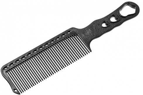 Расческая для стрижки под машинку Y.S. park s282 carbon, черная, 24 см, эргономичная ручка, тонкий обушок