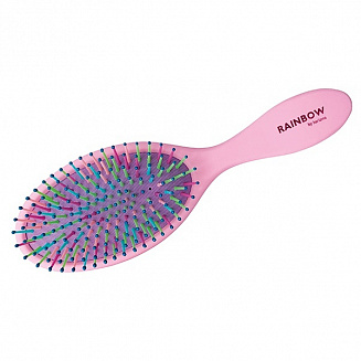 Щетка для волос Harizma Rainbow большая розовая