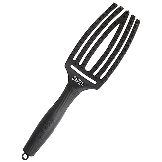 Расчёска- щетка для волос Olivia Garden  Fingerbrush Id1729, Care Iconic BoarNylon Full, черная, размер- M