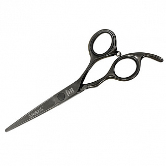 Ножницы для стрижки волос Katachi Black Daisy K30355, прямые, с титановым покрытием, черные, длина полотна- 5.5