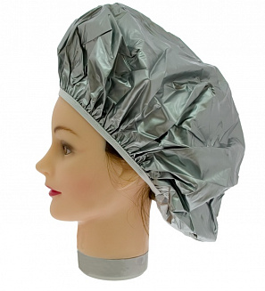 Шапочка для химии с утеплением на резинке серебро SIBEL