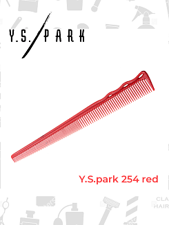 Расчёска для стрижки Y.s.park 254 red, супергибкая, для коротких стрижек, красная, 18.7 см