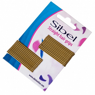 Невидимки гладкие коричнневые 50 мм (24 шт) SIBEL