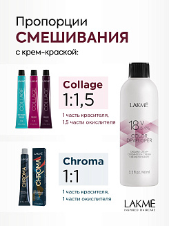 Окислитель кремовый Lakme Color Developer 5.4%(18V), универсальный для всех линеек краски Collage, Chroma, 90мл
