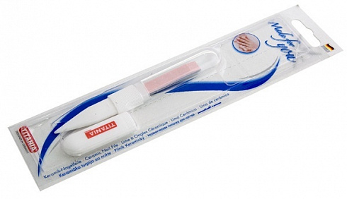 Пилка для ногтей керамическая двухсторонняя в чехле TITANIA