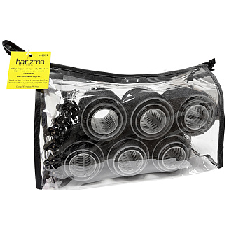 Набор бигуди на липучке 36,48 и 61мм в сумке-косметичке в комплекте с зажимами(18 бигуди+12 зажимов)