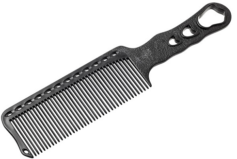 Расческая для стрижки под машинку Y.S. park s282 carbon, черная, 24 см, эргономичная ручка, тонкий обушок