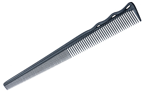 Расческа для стрижки Y.s.park 254 flex carbon, супертонкая, гибкая, для коротких стрижек, черная, 18.7 см