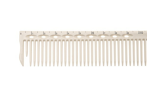 Расчёска для стрижки Y.s.park G45 white, с сантиметровой разметкой на обушке, белая, 22 см